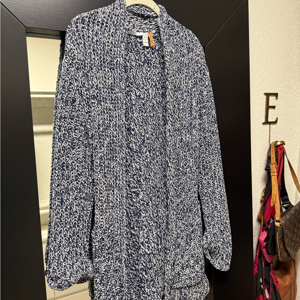 Astars Navy and White Knit Jacket